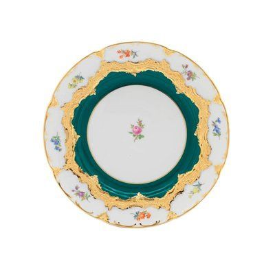Салатна/десертна тарілка з основою "B-Form Strewn flowers gold" MEISSEN_014079-15501-1 фото