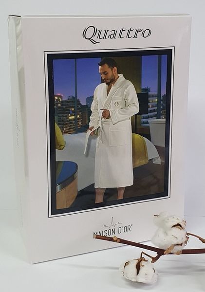 Чоловічий вафельний халат Maison D'or Quattro quatro_navy-xl фото