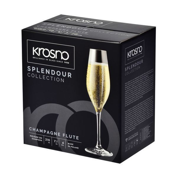 Set of 6 champagne glasses 210 ml Krosno Splendour. Krosno5900345789026 photo