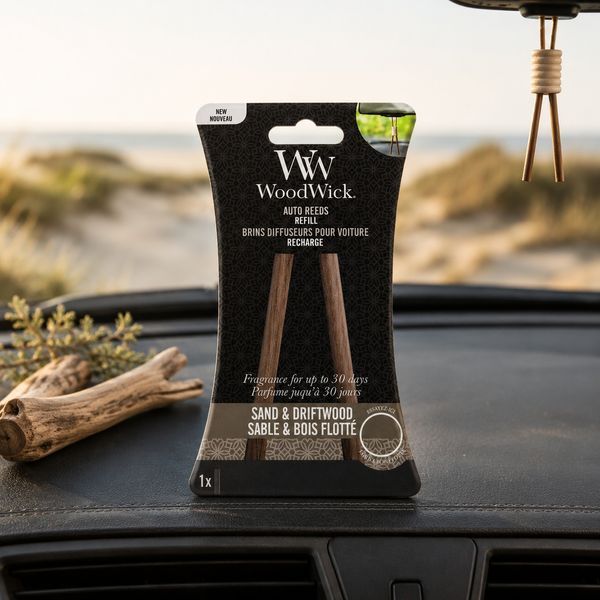 Car air freshener, refillable cartridge, Woodwick, Sand & Driftwood Woodwick_1657118E photo