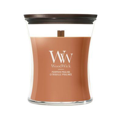 Woodwick Medium Pumpkin Praline Scented Candle, 275 g, with notes of pumpkin and spices Woodwick_2670621E photo