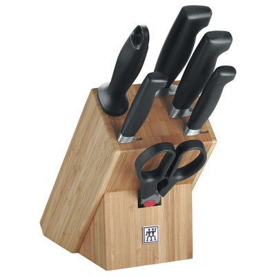 Zwilling Four Star 7-piece knife set with brown stand. Zwilling35068-002-0 photo