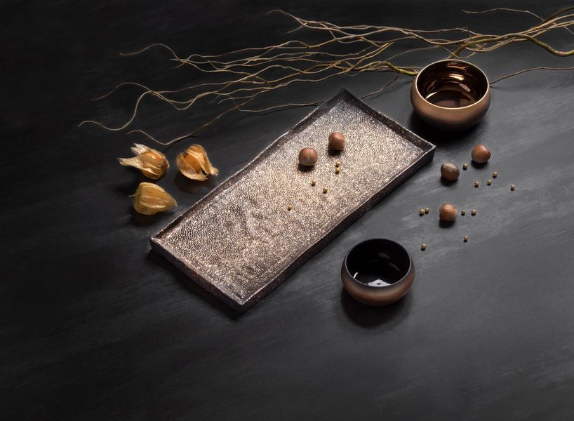 Блюдо для сервировки Revol SOLSTICE RECTANGULAR PLATE 30см. Cosmos Gold (652420-RVL) Revol652420-RVL фото
