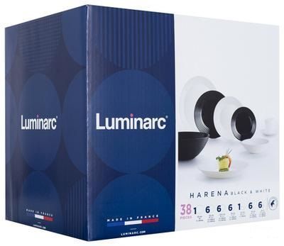 Столовий сервіз Luminarc Harena B&W 38 предметів LuminarcP9626 фото