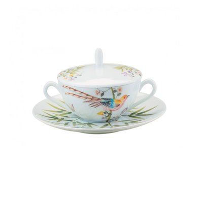 Soup plate with dish and cover 'Paradis' RAYNAUD_0399-37-409012 photo