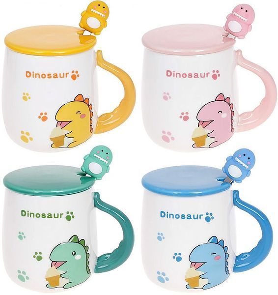BonaDi Dinosaur 430 ml porcelain mug with lid and spoon. BonaDi927-224 photo