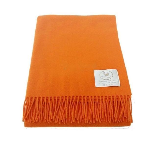 Плед шерсть ламы + кашемир Co.bi Eolo M-2578Orange фото