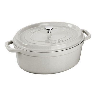 Staub Cast Iron 6.7L White Oval Casserole Pot. Staub11033107 photo