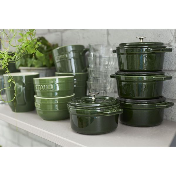 Чугунная форма для запекания Staub 10 см 250 мл с крышкой, зеленая Staub40509-804-0 фото