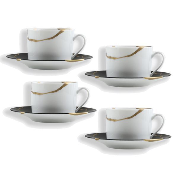 Чайная чашка с блюдцем "Kintsugi Charbon" BERNARDAUD_1976/22666 фото