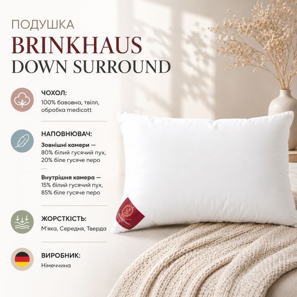 Подушка пуховая трехкамерная BRINKHAUS Down Surround BRINKHAUS_13000021018 фото