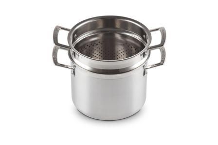 Le Creuset 3-PLY 5-liter pot with a steam insert for pasta. Le Creuset96200520001000 photo