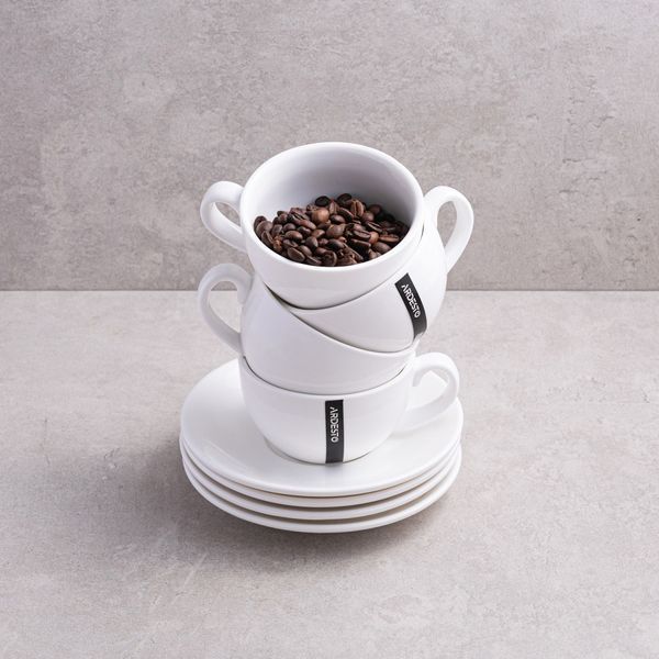 Set of 4 cups and saucers for coffee Ardesto Imola 240 ml. ArdestoAR352I photo