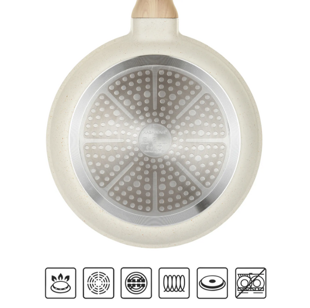 Set of 3 Kasanova Eco White frying pans. LEGOURMETМАС031305НОК photo