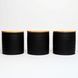 Set of jars for bulk products BonaDi Naturel Line 3 pcs 550 ml ceramic with bamboo lid, black. BonaDi304-923 photo 2