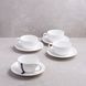 Set of 4 cups and saucers for coffee Ardesto Imola 240 ml., White