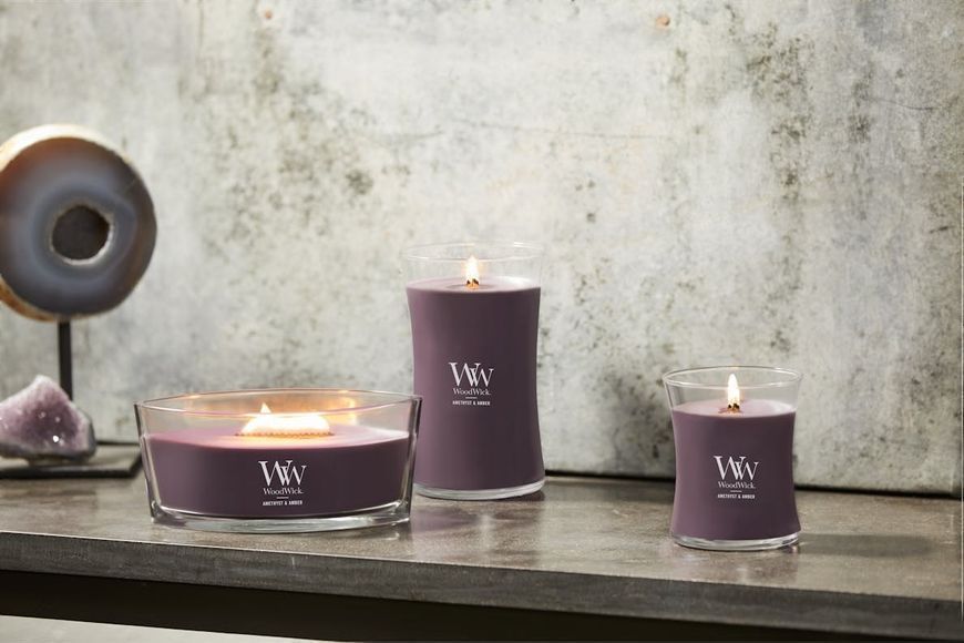 Ароматична свічка Woodwick Amethyst & Amber Woodwick_1632300E_453 фото