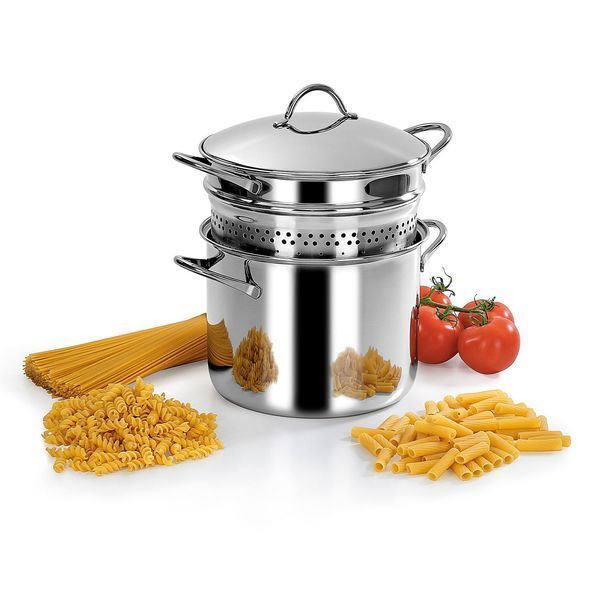 Pasta pot Barazzoni Pastamania 22 cm 6 L with lid. Barazzoni401048022 photo