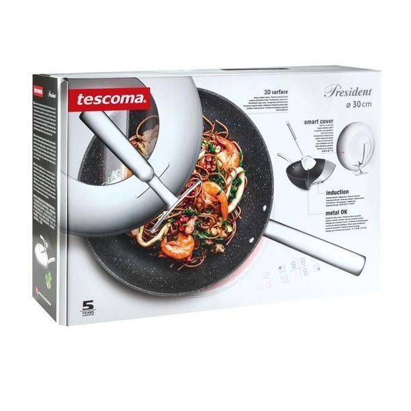 Tescoma President 30 cm Wok Pan with Lid. Tescoma602650 photo