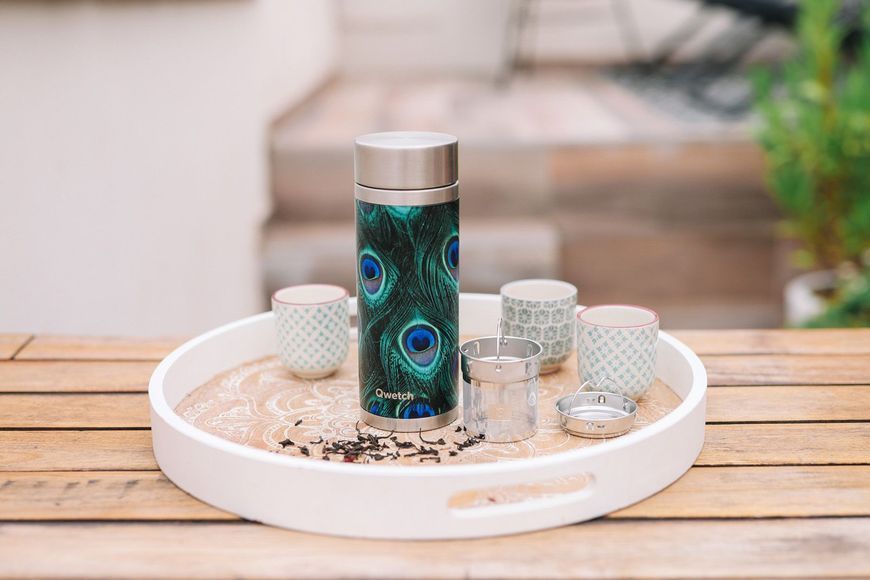 Кружка-термос Qwetch 400 мл. INSULATED TEA PAON Green (QT5137) QwetchQT5137 фото