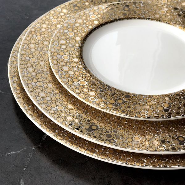 Dinner plate encrusted with gold "Ellington" CASKATA_DINL-115 photo