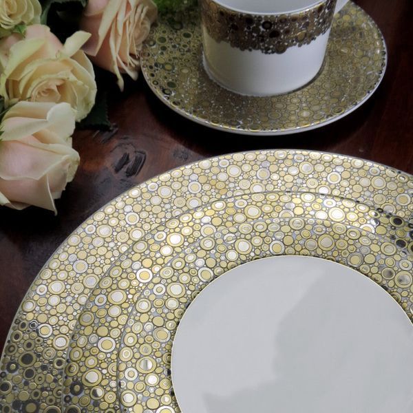 Dinner plate encrusted with gold "Ellington" CASKATA_DINL-115 photo