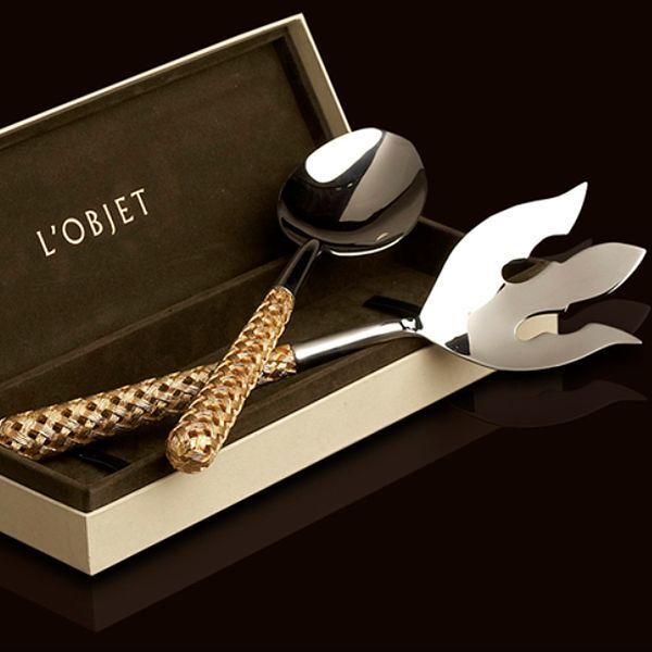 Gold Serving Utensils Set "Braid", Silver, Gold, 29 cm L_OBJET_CU3610 photo