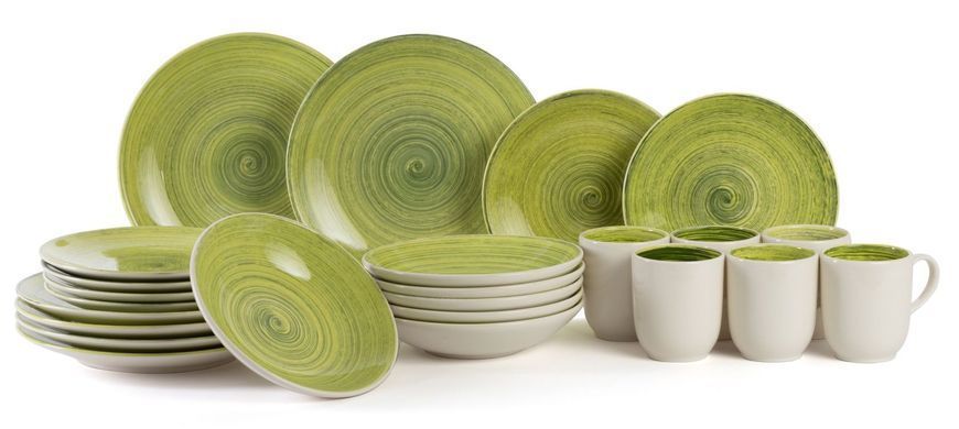 Set of 6 dessert plates Cosy&Trendy Turbolino 22 cm green. Cosy&Trendy37119 photo