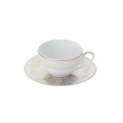 Tea cup and saucer inlaid with gold "MALMAISON IMP&Eacute;RIALE" CHRISTOFLE_7688522 photo