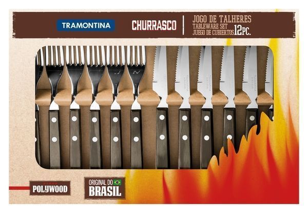 Набір приборів для грилю Tramontina Barbecue Polywood 12 предметів коричневий Tramontina21199/909 фото