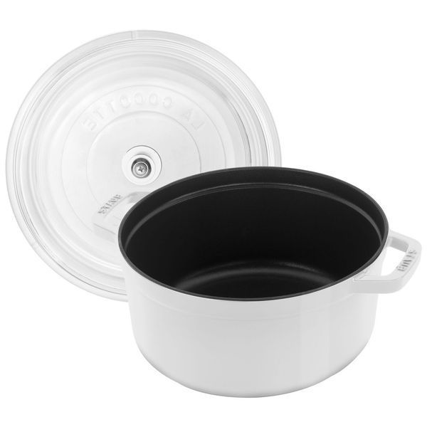 Кастрюля Staub Cast Iron 3,8 л белая со стеклянной крышкой Staub11412402 фото