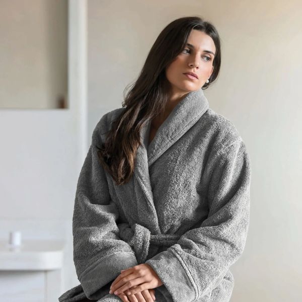 Egyptian cotton bathrobe Graccioza Long Double Loop, L, Silver Graccioza-637485-22270 photo