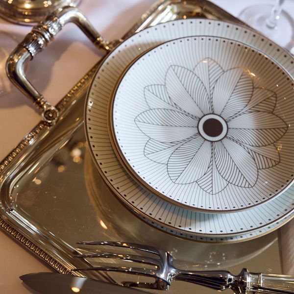 Dish for vegetables, round, encrusted with platinum "MALMAISON IMP&Eacute;RIALE" CHRISTOFLE_7687210 photo