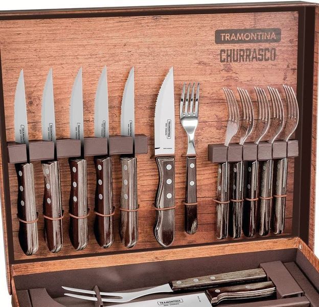 Tramontina Barbecue Polywood 15-piece grill tool set in a box. Tramontina21198/970 photo