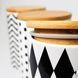Set of jars for bulk products BonaDi Geometry 3 pcs 650 ml ceramic with bamboo lid, white with black. BonaDi304-941 photo 3