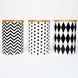 Set of jars for bulk products BonaDi Geometry 3 pcs 650 ml ceramic with bamboo lid, white with black. BonaDi304-941 photo 1
