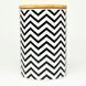 Set of jars for bulk products BonaDi Geometry 3 pcs 650 ml ceramic with bamboo lid, white with black. BonaDi304-941 photo 5