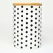 Set of jars for bulk products BonaDi Geometry 3 pcs 650 ml ceramic with bamboo lid, white with black. BonaDi304-941 photo 4