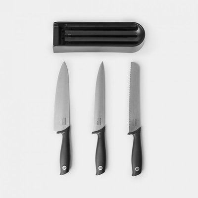 Brabantia TASTY+ 3-piece knife set, black. Brabantia123023 photo