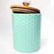 Банка для сипучих продуктів BonaDI Алмаз 1,1 л керамічна з бамбуковою кришкою, блакитна BonaDi979-300 фото 3