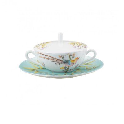 Soup plate with dish and cover 'Paradis' RAYNAUD_0399-37-309020/1 photo