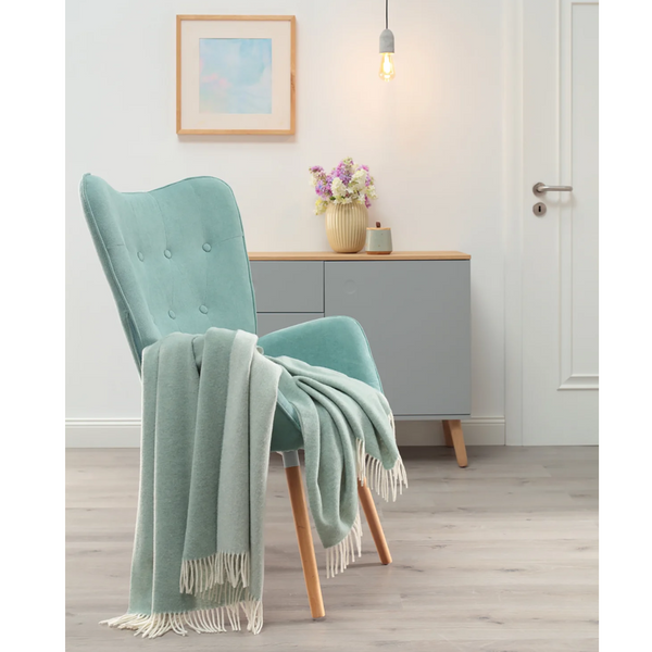 Плед Biederlack Cashmere-Plaid 490 GR Нежно-зеленый 130x170 см 732644 фото