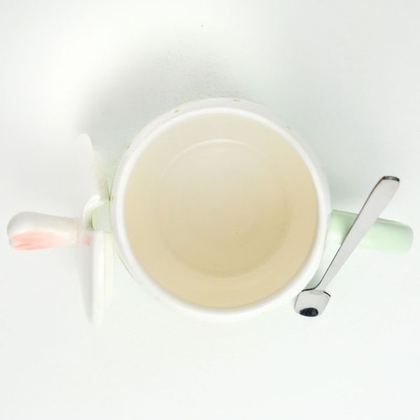 BonaDi Funny Rabbits 430 ml porcelain mug with lid and spoon. BonaDi927-225 photo