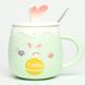BonaDi Funny Rabbits 430 ml porcelain mug with lid and spoon. BonaDi927-225 photo 1