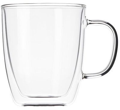 Set of 2 Ardesto Latte Mugs 400 ml with handles and double walls. ArdestoAR2640GH photo