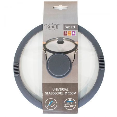 Крышка Krauff Smart 20 см стеклянная универсальная Krauff29-296-001 фото
