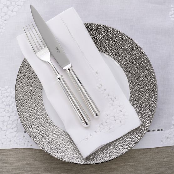 Platinum-encrusted dinner plate "ECUME PLATINE" BERNARDAUD_0738/20249 photo