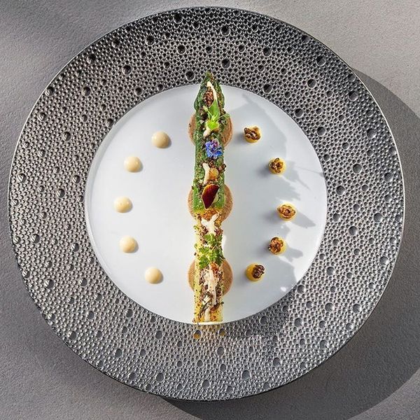Platinum-encrusted dinner plate "ECUME PLATINE" BERNARDAUD_0738/20249 photo