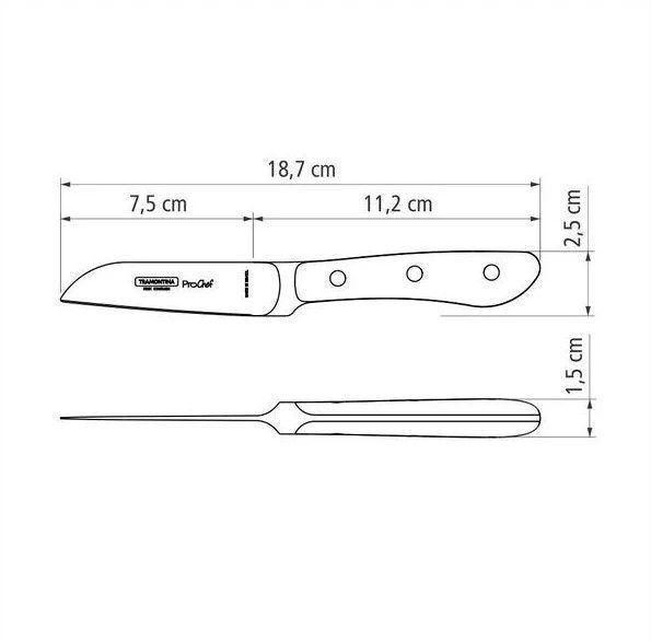 Нож для очистки овощей 7,6 см Tramontina Prochef Tramontina24150/003 фото