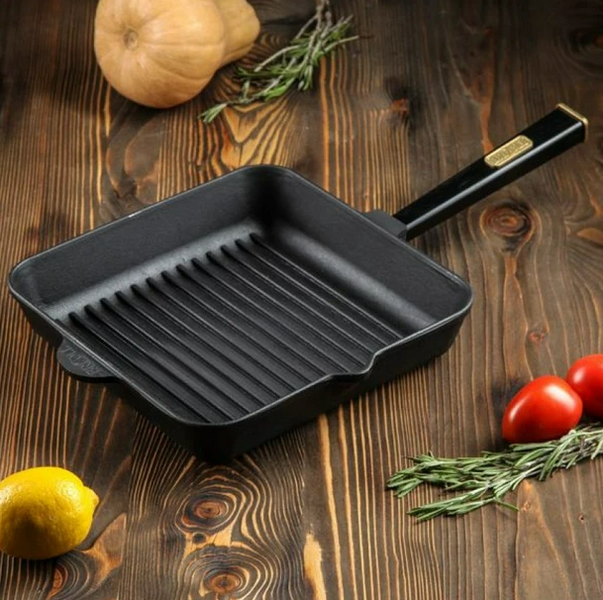 Сковорода-гриль Brizoll Optima Black 28x28 см чугунная BrizollO282850G-P1 фото